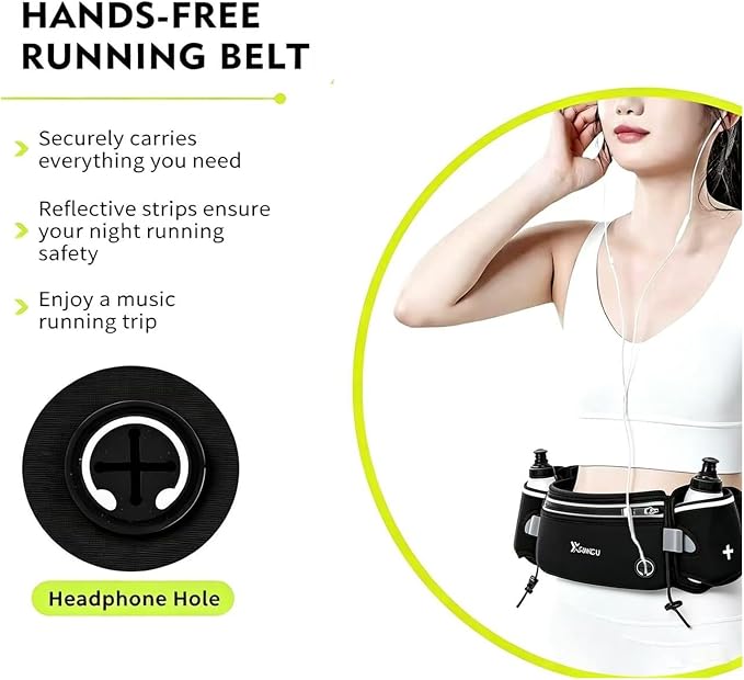 Running Belt Fanny Pack for Women，Water Resistant Large Capacity Waist Pack for iPhone 16 15 14 13 Samsung，Lightweight Running Phone Holder，Slim Money Belt Running Pouch for Hiking Outdoor (SH-Black) - Image 4