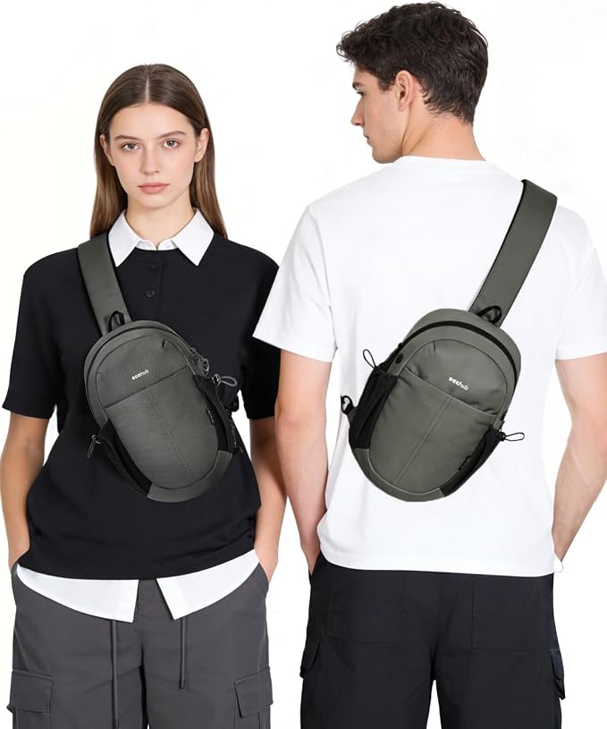 ECOHUB Anti-Theft Crossbody Bag Men Women RFID Blocking Lightweight Sling Backpack Water Resistant for Travel Hiking Outdoor - Image 2