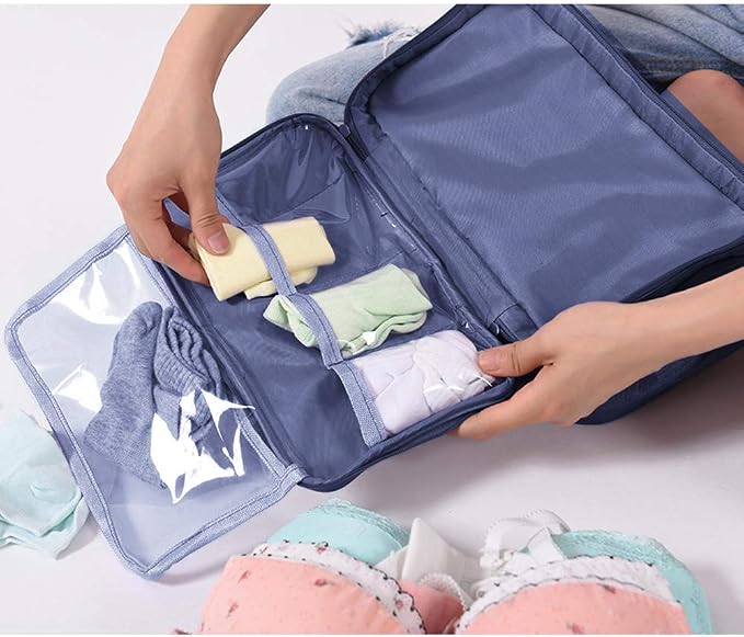 Portable Underwear Bra Storage Bag Waterproof Travel Organizers Multi-Layer Toiletry Packing Cube - Image 5