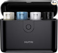 Travel Bottles TSA 4x2oz With Case Leak-Proof Black | Durable ABS hard case, press-to-unlock, 4 individual compartments, wide-mouth bottles for easy fill, leak-proof seals by HUITAI