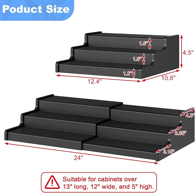 3-Tier Expandable Bamboo Can Organizer for Pantry, Holds 24 Cans, Black | Adjustable Can Storage Rack for Pantry, Can Holder for Kitchen Cabinets, Canned Food Soda Organizer, Black (Patent Pending) - Image 7