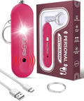Personal Safety Alarm for Women - Waterproof Rechargeable Security Alarm - 140dB Extra Loud Siren with SOS Strobe Light - Self Defense Keychain for Women Girls Teens Seniors(Cherry) by Unknown