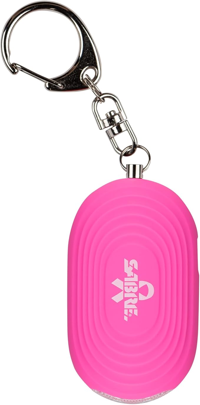 SABRE 2-in-1 Personal Alarm with LED Light, 130dB Personal Safety Siren, Snap Hook for Instant Access, 1,250 Foot (381 Meters) Range, Compact Design for Easy Attachment to Purse, Bag, or Keys by SABRE