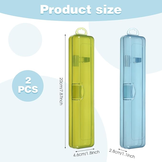 2 Pack Toothbrush Case for Traveling, Portable Toothbrush Travel Case with Breathable Holes Compact Toothbrush Holder for Travel Vacation Camping Gym Business Trips Office Cruise - Image 2