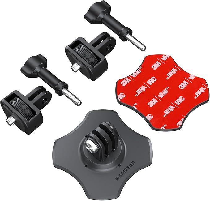 Helmet Flexible Adhesive Mount Sticky Accessory for Insta360 GoPro | 3M Curved Attachment, for Go Pro Hero Max Mission Insta 360 X5 X4 X3 X2 ONE DJI Osmo AKASO Action Cameras, 2 Packs by Sametop