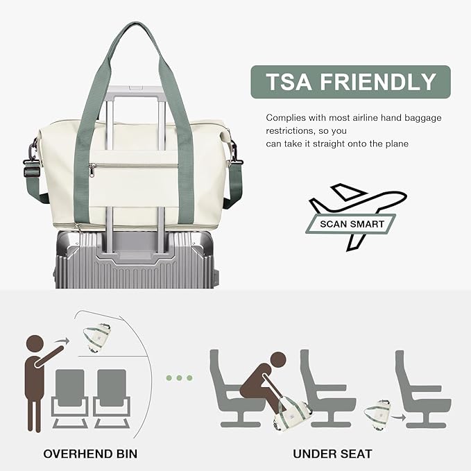 Travel Duffel Bag, Sports Tote Gym Bag, Shoulder Weekender Overnight Bag for Women - Image 5