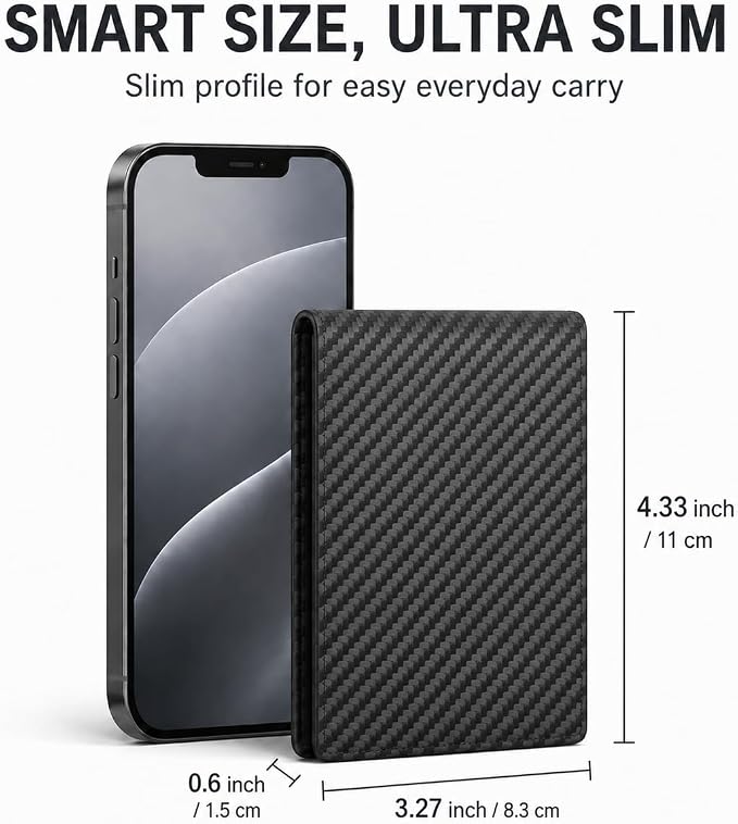 Wallet for Men Slim RFID Blocking Genuine Leather Bifold Mens Wallet | Front Pocket Credit Card Holder with 2 ID Windows, Holds 12 Cards & Cash Minimalist Thin Wallet, Gifts for Men - Image 6