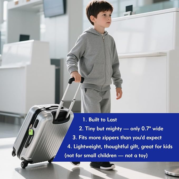 SURE LOCK Mini TSA Approved Keyed Luggage Lock – One Key Opens All, Fits Tight Zipper Gaps & Small Pull Holes, Compact Travel Lock for Suitcases, Backpacks & Handbags - Image 5