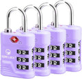 SURE LOCK TSA Approved Luggage Lock – 3-Digit Resettable Combination Padlock with Open Alert Red Dot, Large Easy-Read Dials for Suitcases, Backpacks, Gym & School Lockers (Purple 4 pk) by Hopeyoucanstaysafe