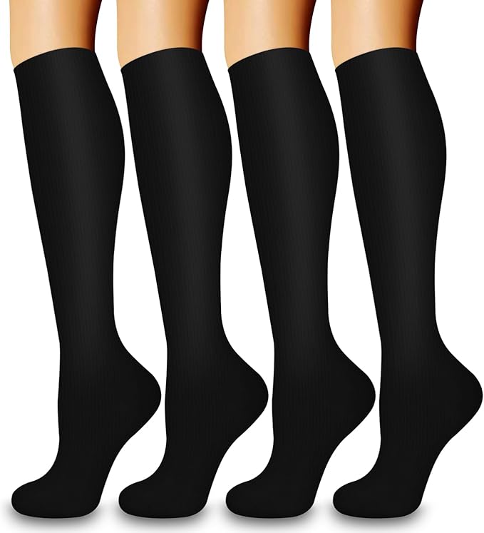 4 Pairs-Compression Socks for Women&Men Circulation-Best Support for Nurses,Running,Athletic by LaiteHebe