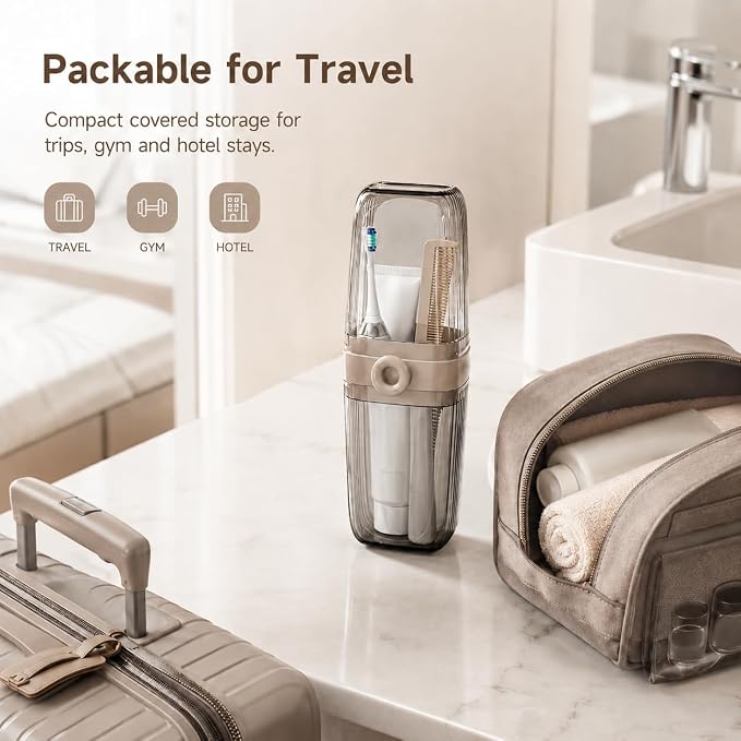 Toothbrush Travel Case with Rinse Cup, 1 Pack | 7.87 - Image 5