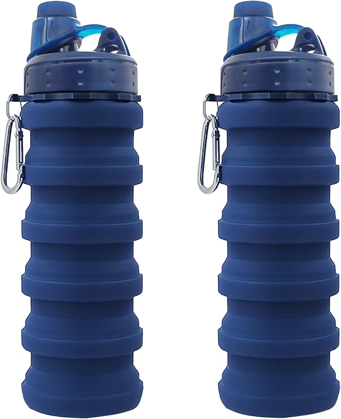 Collapsible Water Bottles Travel water bottle Sports Portable Sport Water Bottle Reusable Water Bottles comes with mountaineering Buckle 500ml silicone Water-proof camping water bottle by YCTMALL