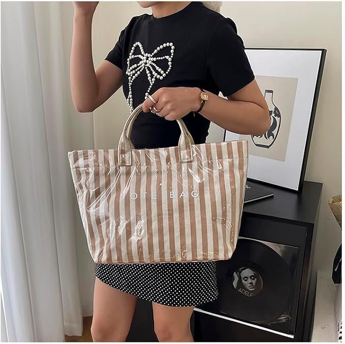 Lushandy PVC Tote Bag for Women Jelly Beach Bag Top Handle Hobo Handbag | Water-Resistant, Wipe Clean, Lightweight - Image 6