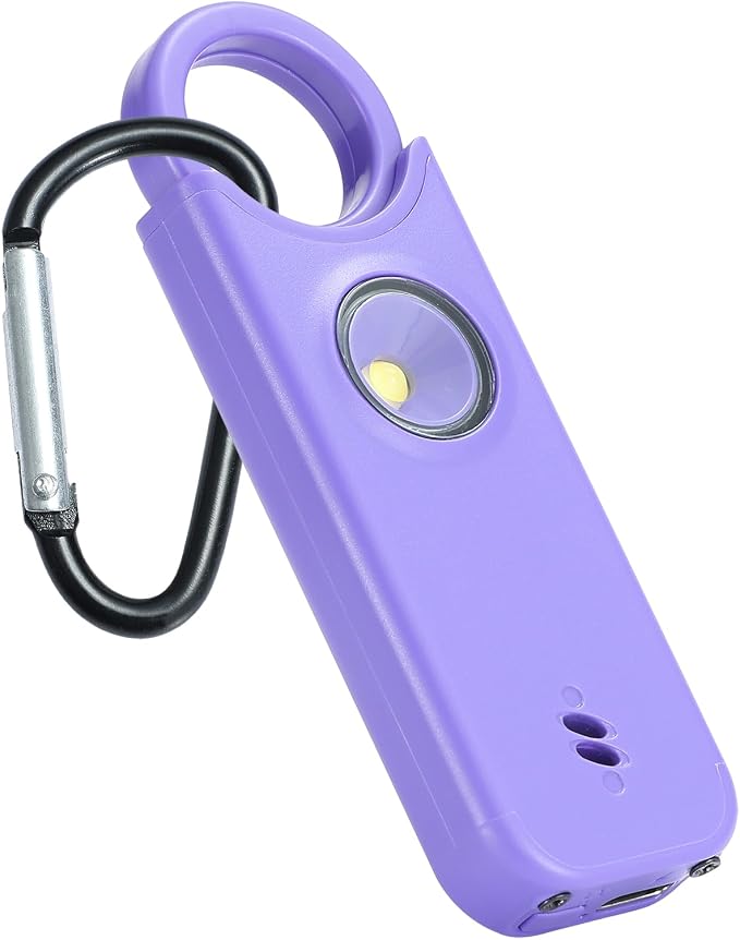 TIPSEAN Personal Safety Alarm - 135dB Ultra Loud Siren with LED Strobe Light, USB-C Rechargeable, Compact Keychain Alarm for Women/Men, Emergency Flashlight & Vibration Alert(Purple) by Unknown