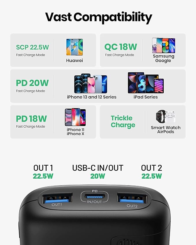 INIU Portable Charger, Smallest 10000mAh 22.5W Fast Charging Power Bank | Mini, 3-Output Fast Charging, Flight-Safe for Travel, Phone Holder, Battery Pack for iPhone 17 16, Samsung S23, Google, etc - Image 7
