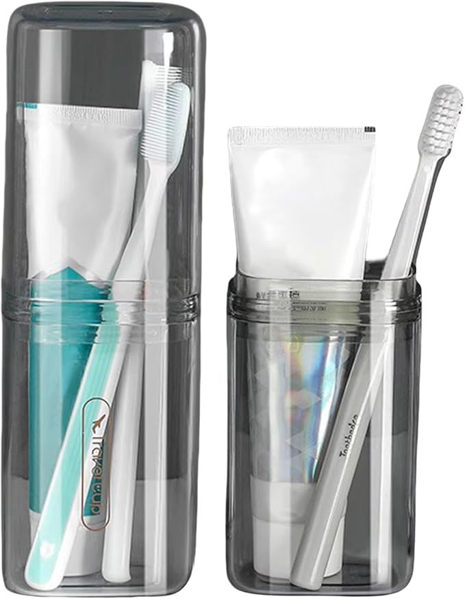 Toothbrush Cup Toothbrush Travel Case, Travel Toothbrush Holder Case with Cover Portable Multifunctional Toothbrush Cover, Suitable for Travel Business Camping Bathroom School or Daily Uses by Unknown