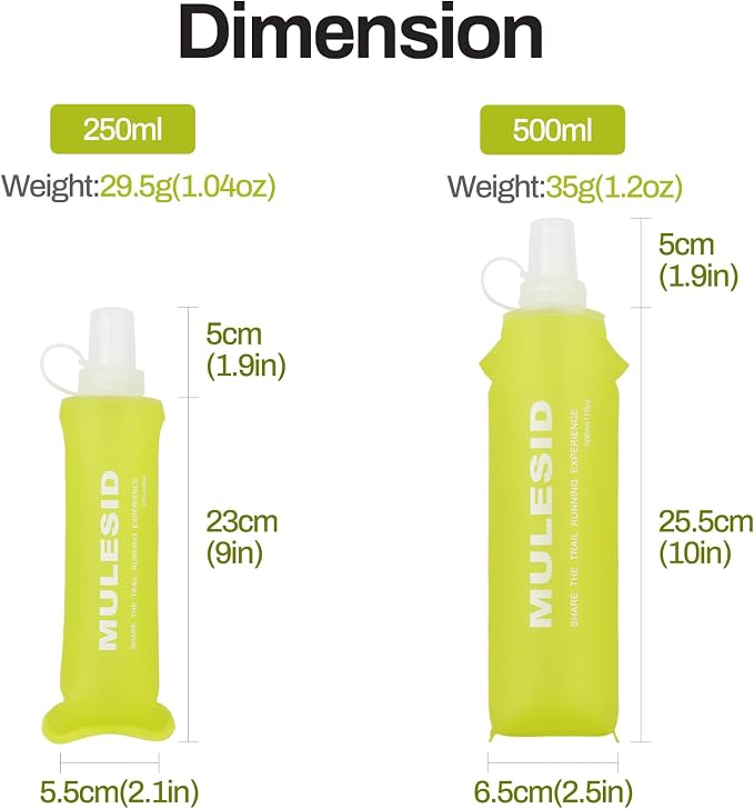 Soft Flask Running Bottles Collapsible Water Bottle Foldable for Traveling Running Vest Collapse Hydration TPU 250ml 500ml for Runner (500ml/-1pcs) - Image 2