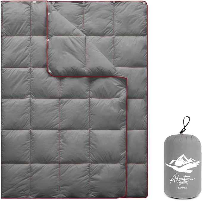Mini Camping Blanket,Lightweight Puffy Blanket Packable Down Alternative Throw Blanket Waterproof Windproof for Outdoors, Travel, Beach, Airplane, Hiking by zZFocus