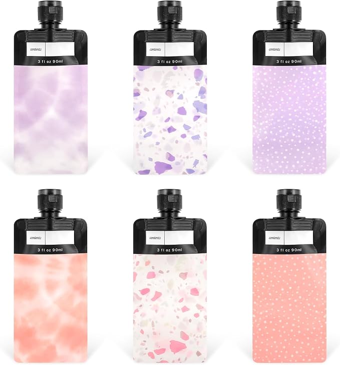 Dimeho 6 Pcs Travel Pouches for Toiletries, 3 oz Travel Size Containers Leak Proof Empty Squeeze Pouches TSA Approved Refillable Travel Bottles for Liquids Shampoo Conditioner Pouch Travel Accessories - Image 8