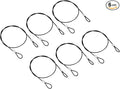PATIKIL 2Ft Safety Cable Lock, 6 Pack Stainless Steel 2mm Dia Security Wire Rope with Double Loop for Stage Lighting Luggage Lock Black by PATIKIL