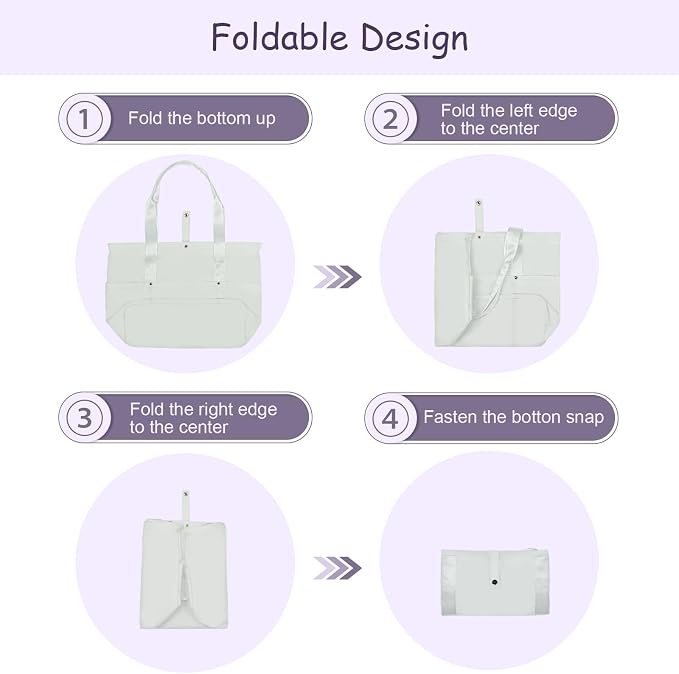 Work Bags for Women- Nursing Clinical Bag with Zipper Large Foldable Travel Bag Water-Resistant Handbag - Image 4