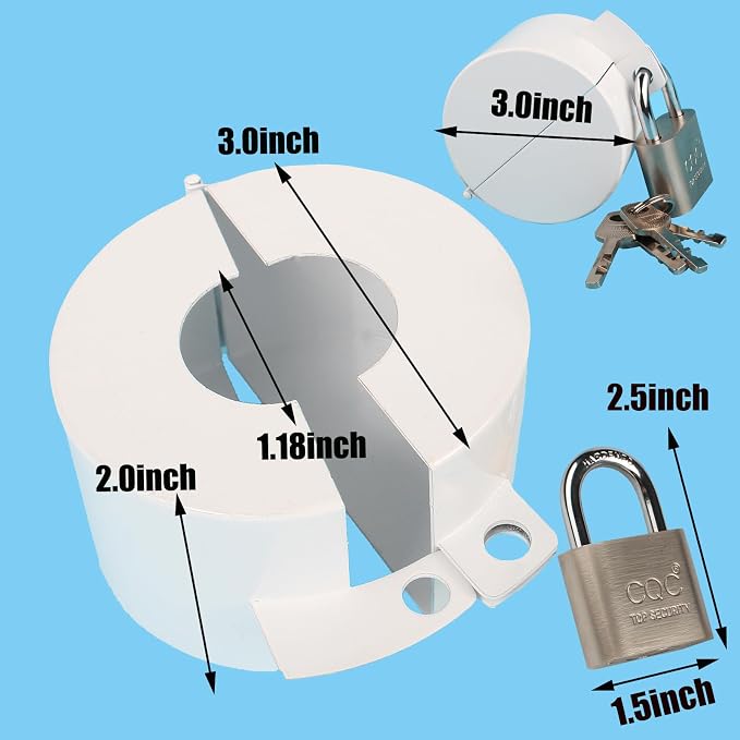 Door Knob Lockout Device with Padlock,Cover to Disable Doorknob,Prevents Turning of Door Knob and Access to Keyhole,Prevents Operating The Knob,White - Image 6