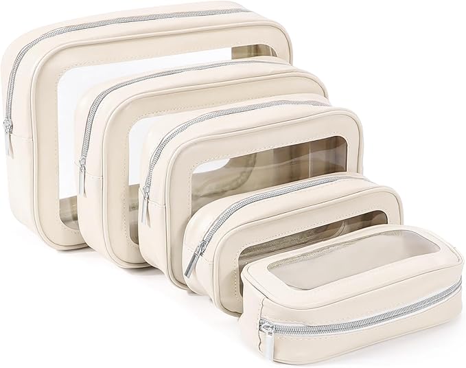 YOPCDJ 5PCS Diaper Bag Organizer Pouch Set, TSA Approved Toiletry Bag，Clear Waterproof TPU Makeup Bag Set Travel Organizer Bags for Women and Kids by YOPCDJ