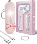 Personal Safety Alarm for Women - Waterproof Rechargeable Security Alarm - 140dB Extra Loud Siren with SOS Strobe Light - Self Defense Keychain for Women Girls Teens Seniors(Pink) by Unknown