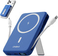 No More Forget Cables! 10000mAh Ultra Slim Magnetic Power Bank, Built-in USB-C & iPhone Cable, 20W Portable Charger with Foldable Stand, for iPhone 17/16/15/14/13/12 Series by Unknown