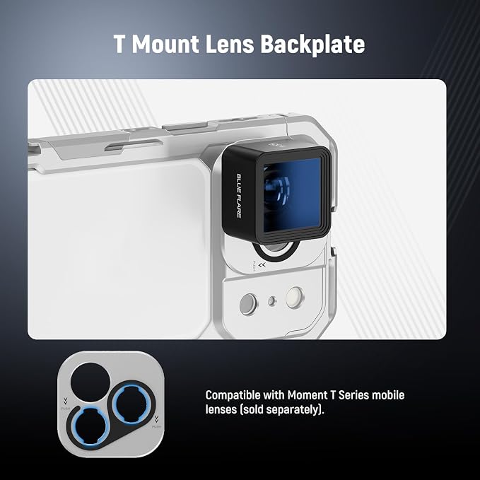 NEEWER Phone Cage Compatible with iPhone 17 Pro Max, Quick Release Video Rig Stabilizer Accessories with 67mm Filter Ring, 17mm Lens Backplate, T Mount Adapter, 4X Camera Control Cap, PA144 (Silver) - Image 5