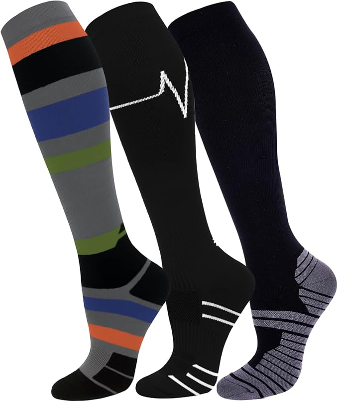 FuelMeFoot 3 Pack Copper Compression Socks - Compression Socks Women & Men Circulation - Best for Medical,Running,Athletic by FuelMeFoot