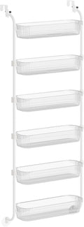 SONGMICS 6 Tier Pull Out Spice Rack for inside Cabinets, Steel | Spice Organizer, Slide Out Cabinet Organizer, PET Plastic, Matte White, GLORA Collection UKCS046WG01 by Unknown