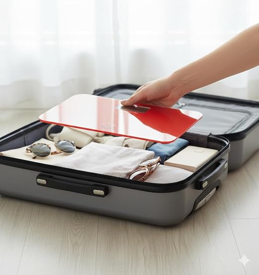 NewlineNY Red-Orange Mini Bathroom Scale + Travel Slip Case SBB0720M-NYRO + NY-MSS101-BRO - Image 8