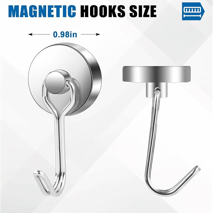 LOVIMAG Swivel Magnetic Hooks, 80LBS, Pack of 6 | Cruise Cabin Ship Essentials 2026, Heavy Duty Magnets for Refrigerator, Classroom, Kitchen, Hanging Mug - Image 2