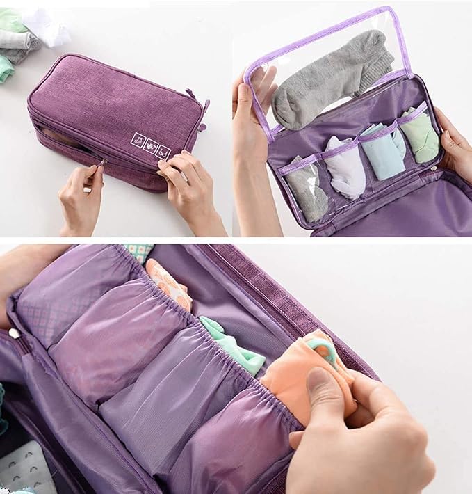 Portable Underwear Bra Storage Bag Waterproof Travel Organizers Multi-Layer Toiletry Packing Cube - Image 5