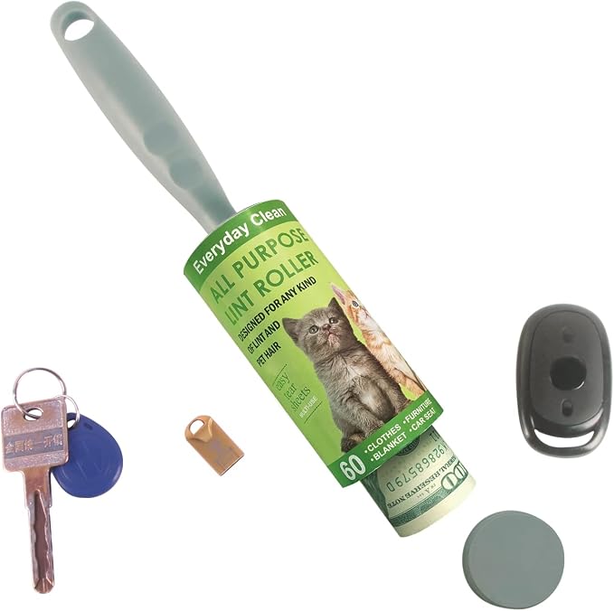 Money Hiding Gadgets for Travel -Lint Roller for Diversion Safe-Hidden Compartment for Keys, Cash and Valuables(Green) - Image 3