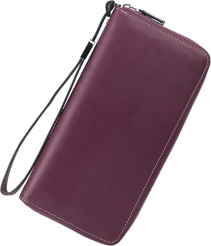 Small Compact Women Wallet RFID Blocking Genuine Leather Bifold Purse with ID Windows by Lavemi
