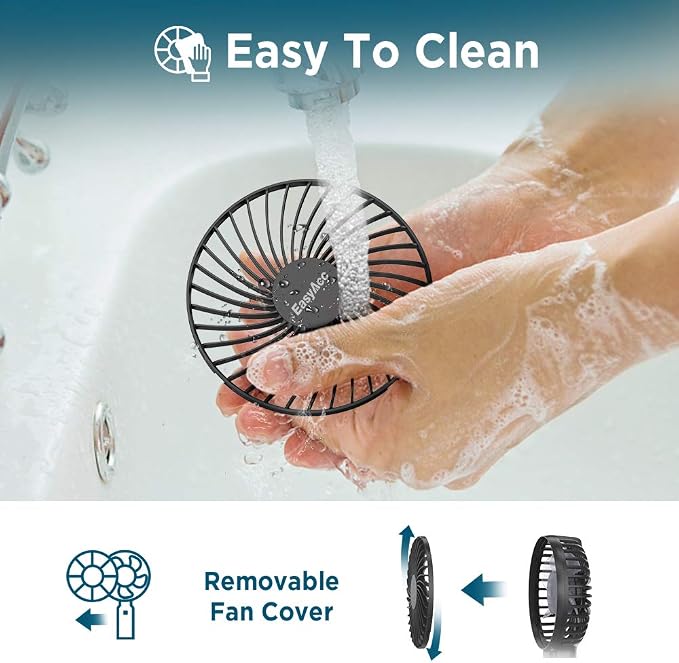 EasyAcc Portable Travel Fan [Max 53H Cooling Time] 9000mAh Rechargeable Battery Powered Handheld Fan with Power Bank 4 Speeds Powerful Personal Desk Electric for Travel Outdoor Office - Image 2