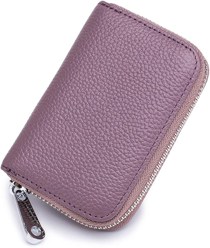 RFID Credit Card Holder Genuine Leather Credit Card Wallet with Zipper | RFID - Image 2