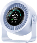 DIGIX Portable Desk Fan, 100 Speeds, 360° Rotation, USB Rechargeable | Quiet LED Display Table Fan with Wall Mount Design. Small Personal Cooling Fans for Home, Bedroom, Office & Travel, Blue by CoolBreezeStylishEase