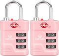 SURE LOCK TSA Approved Luggage Lock – 3-Digit Resettable Combination Padlock with Open Alert Red Dot, Large Easy-Read Dials for Suitcases, Backpacks, Gym & School Lockers(Pink 2 pk) by Hopeyoucanstaysafe
