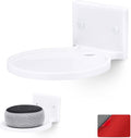 BRAINWAVZ 5” Round Floating Shelf Mount for Security Cameras Baby Monitors Speakers Plants Toys & More Universal Holder Stick-On Or Screw Mount, Easy to Install (White) by Brainwavz