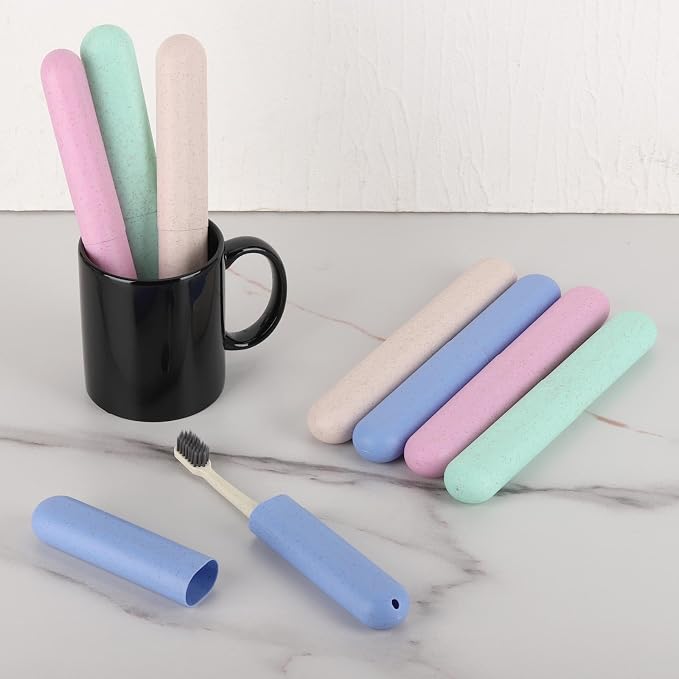 Tecbeauty 8Pcs Travel Toothbrush Case, Portable Toothbrush Holder Container Protector Cover for Travel, Business, Camping, School - Image 5