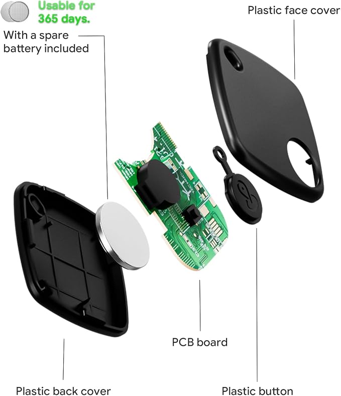 2 Pack Bluetooth Tracker Works with Apple Find My, Key Finder Locator with Sound, Anti-Lost Device for Wallet Keys iPhone, GPS Tracking Device for Kids Pets Luggage - Image 3