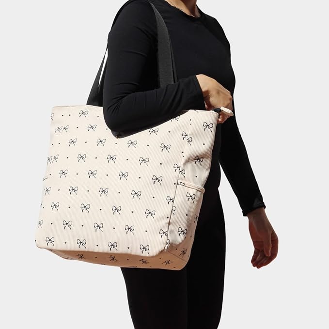 ESVAN Original Floral Water Resistant Large Tote Bag Shoulder Bag for Gym Beach Travel Daily Bags Upgraded - Image 2
