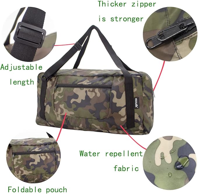 HOLYLUCK Foldable Travel Duffel Bag For Women & Men Luggage Great for Gym (jungle camo) - Image 2