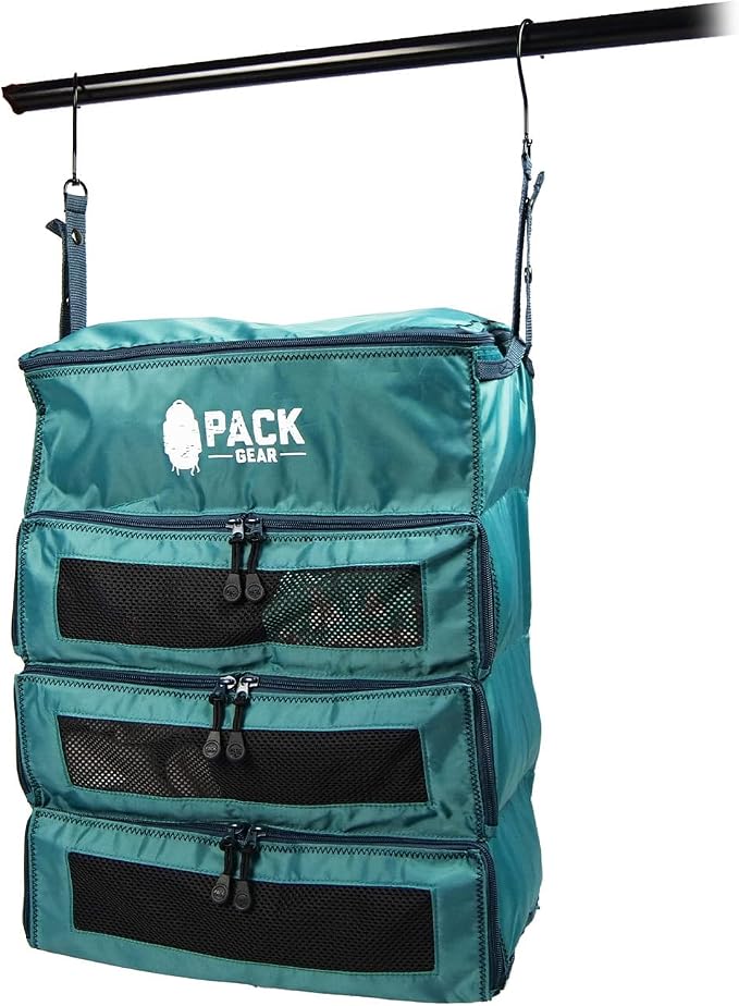 Hanging Carry-On Organizer - Our Fitted Hanging Luggage Organizer Perfectly Fits Any Carry On - Our Packing Cubes For Travel Use Mesh Windows to Make Finding Clothes Easy (Green, M) - Image 9