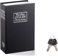 Jssmst Book Safe with Key Lock, Dictionary Diversion Safe Seceret Hidden Book with Safe Inside, Fake Book Money Metal Lock Box Small, 7.2" x 4.6" x 2.2", Black by Jssmst