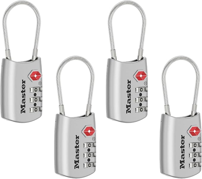 Master Lock Set Your Own Combination TSA Approved Luggage Lock, Silver, 4 Pack, 4688SLVEC4 - Image 2