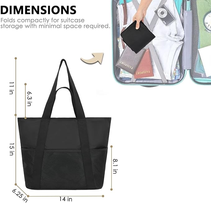 Fammart Mesh Beach Bag for Women, Large Beach Toy Pool Bag with Zipper Pocket, SandProof Cruise Essentials 2026 Family Travel - Image 7